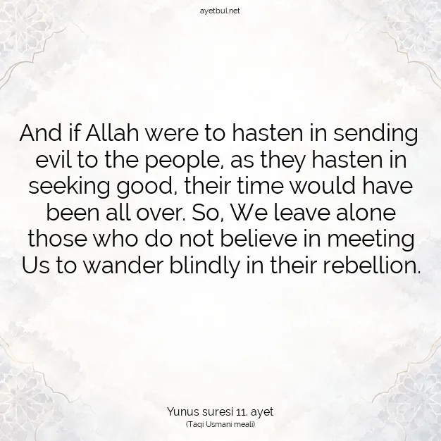 Ayetbul | Kuran Mealleri | Quran | Yunus suresi 11. ayet