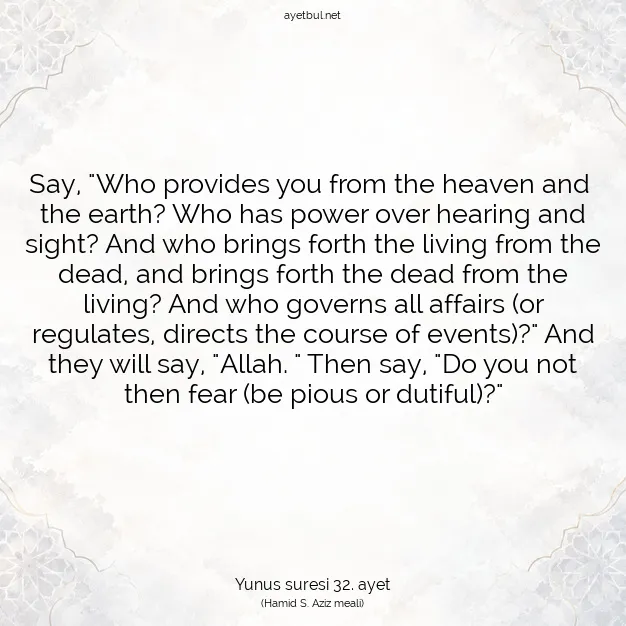 Ayetbul | Kuran Mealleri | Quran | Yunus suresi 32. ayet