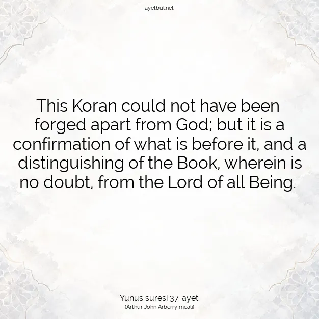 Ayetbul | Kuran Mealleri | Quran | Yunus suresi 37. ayet