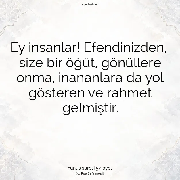 Ayetbul | Kuran Mealleri | Quran | Yunus suresi 57. ayet