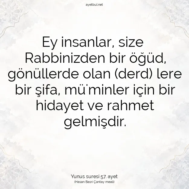 Ayetbul | Kuran Mealleri | Quran | Yunus suresi 57. ayet