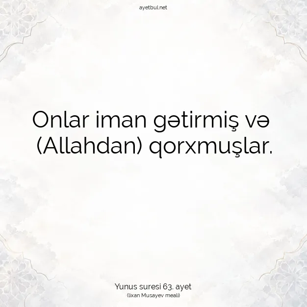 Ayetbul | Kuran Mealleri | Quran | Yunus suresi 63. ayet