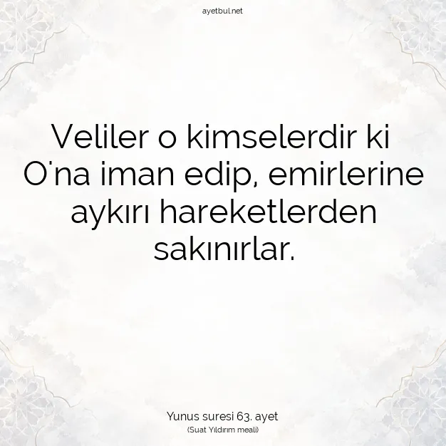 Ayetbul | Kuran Mealleri | Quran | Yunus suresi 63. ayet