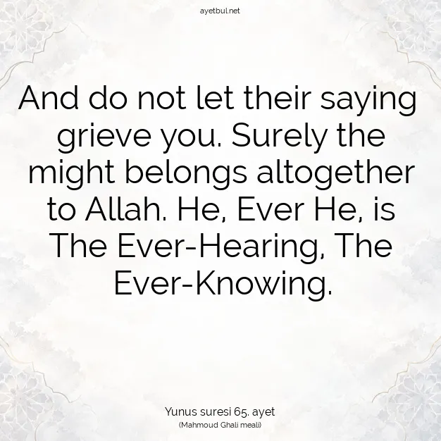Ayetbul | Kuran Mealleri | Quran | Yunus suresi 65. ayet