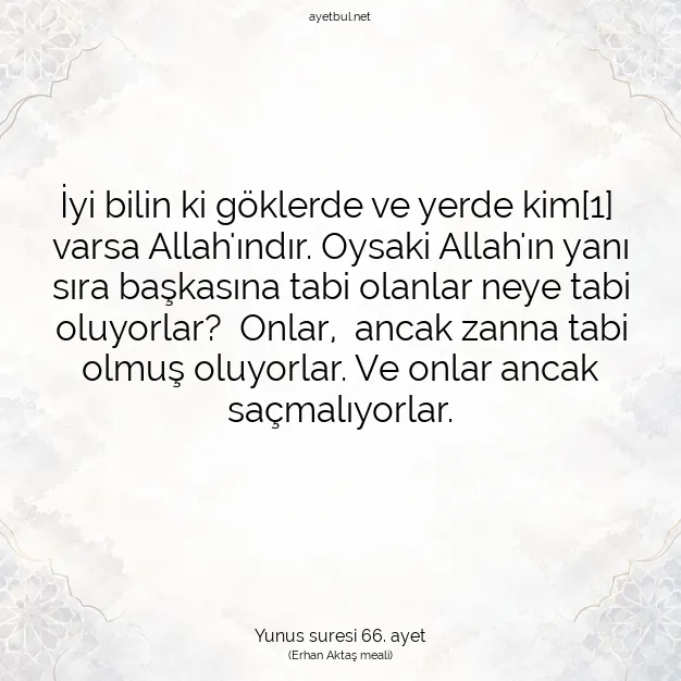 Ayetbul | Kuran Mealleri | Quran | Yunus suresi 66. ayet