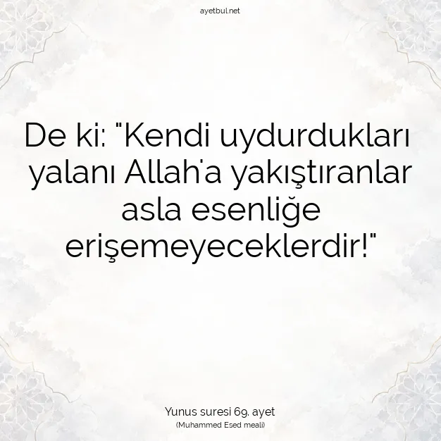 Ayetbul | Kuran Mealleri | Quran | Yunus suresi 69. ayet