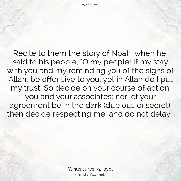 Ayetbul | Kuran Mealleri | Quran | Yunus suresi 72. ayet