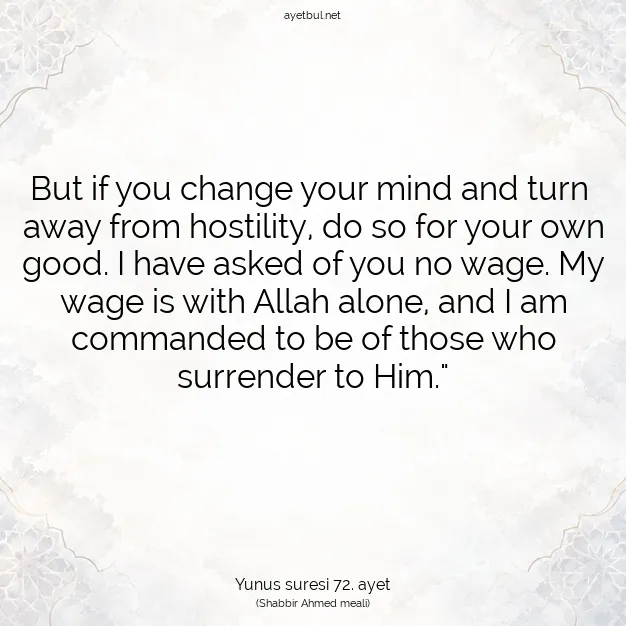 Ayetbul | Kuran Mealleri | Quran | Yunus suresi 72. ayet