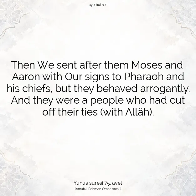 Ayetbul | Kuran Mealleri | Quran | Yunus suresi 75. ayet