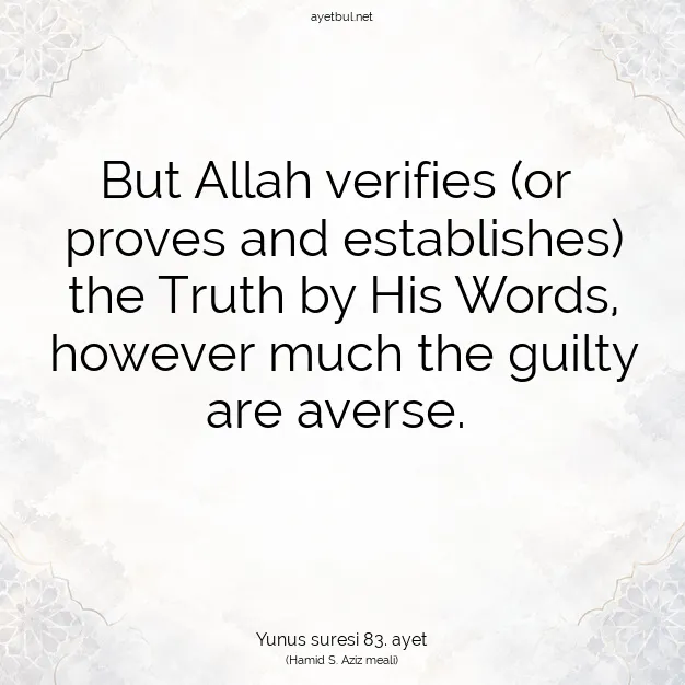 Ayetbul | Kuran Mealleri | Quran | Yunus suresi 83. ayet
