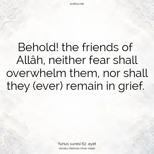 Ayetbul | Kuran Mealleri | Quran | Yunus suresi 62. ayet