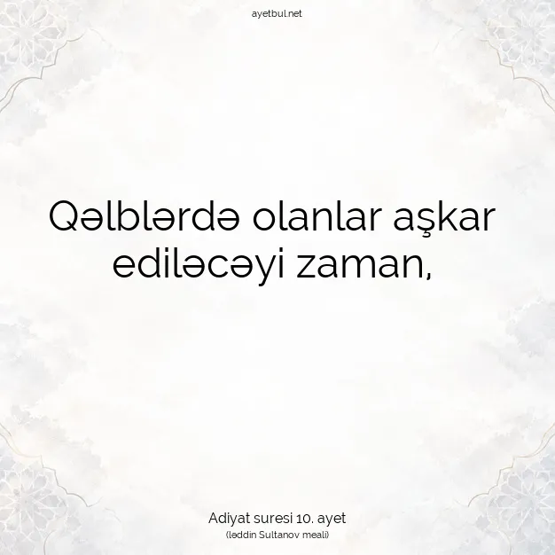 Ayetbul | Kuran Mealleri | Quran | Adiyat suresi 10. ayet