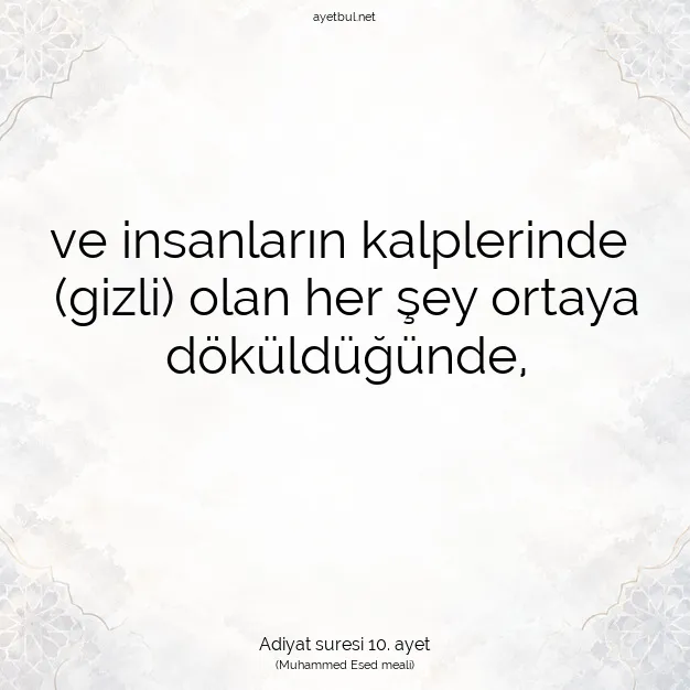 Ayetbul | Kuran Mealleri | Quran | Adiyat suresi 10. ayet