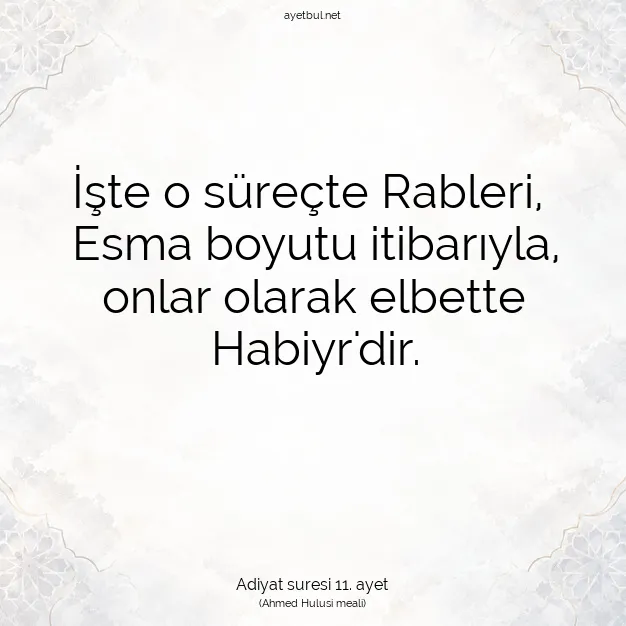 Ayetbul | Kuran Mealleri | Quran | Adiyat suresi 11. ayet