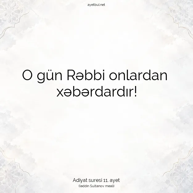 Ayetbul | Kuran Mealleri | Quran | Adiyat suresi 11. ayet
