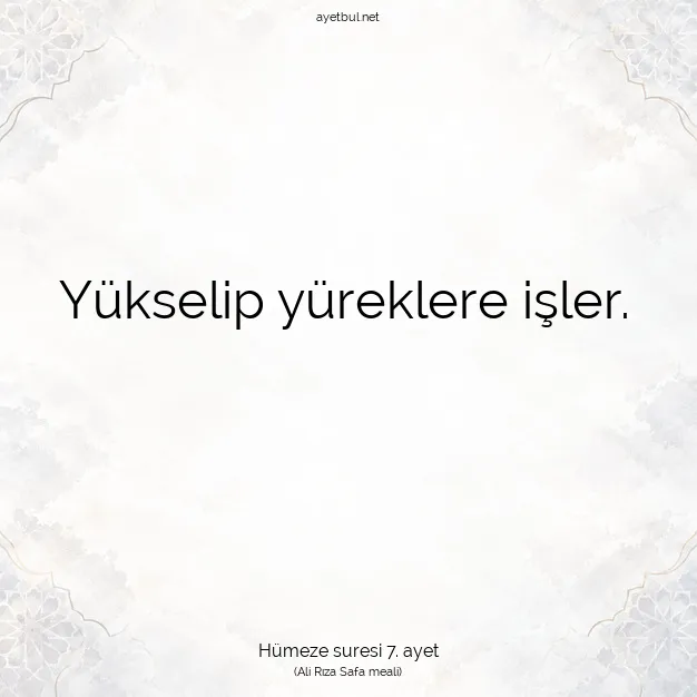 Ayetbul | Kuran Mealleri | Quran | Hümeze suresi 7. ayet