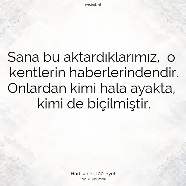 Ayetbul | Kuran Mealleri | Quran | Hud suresi 100. ayet