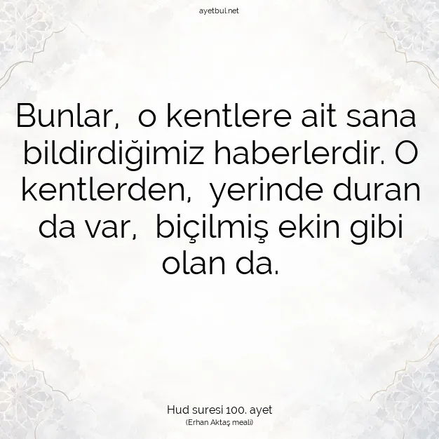 Ayetbul | Kuran Mealleri | Quran | Hud suresi 100. ayet