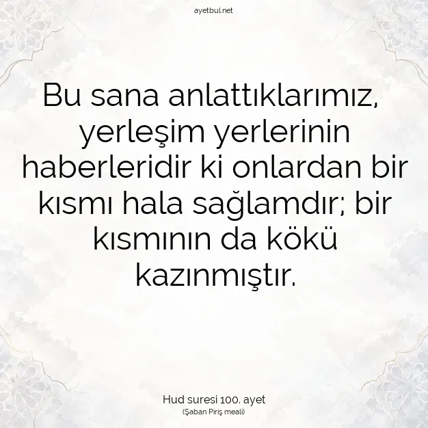 Ayetbul | Kuran Mealleri | Quran | Hud suresi 100. ayet