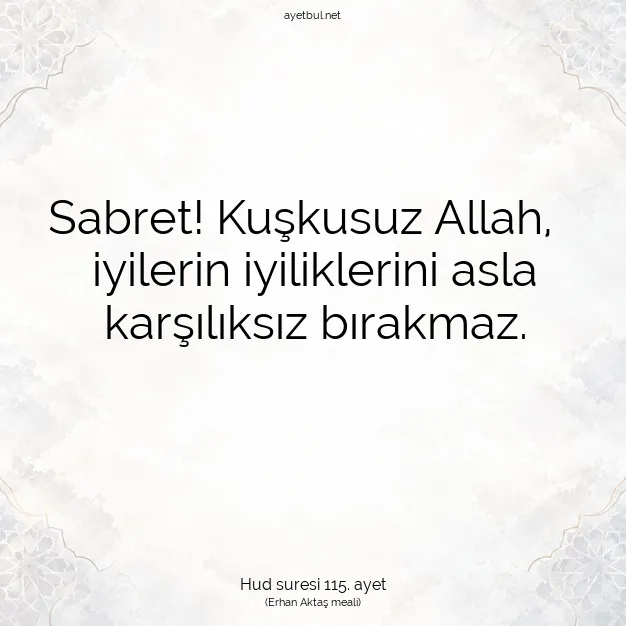 Ayetbul | Kuran Mealleri | Quran | Hud suresi 115. ayet