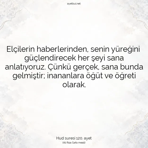 Ayetbul | Kuran Mealleri | Quran | Hud suresi 120. ayet