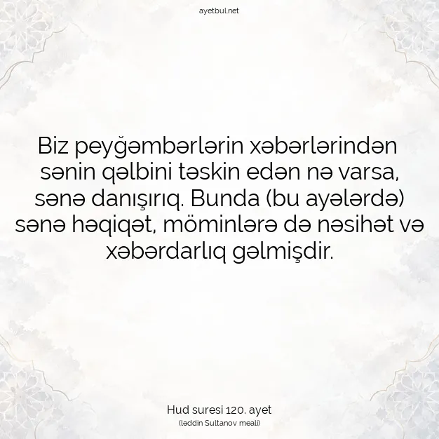 Ayetbul | Kuran Mealleri | Quran | Hud suresi 120. ayet
