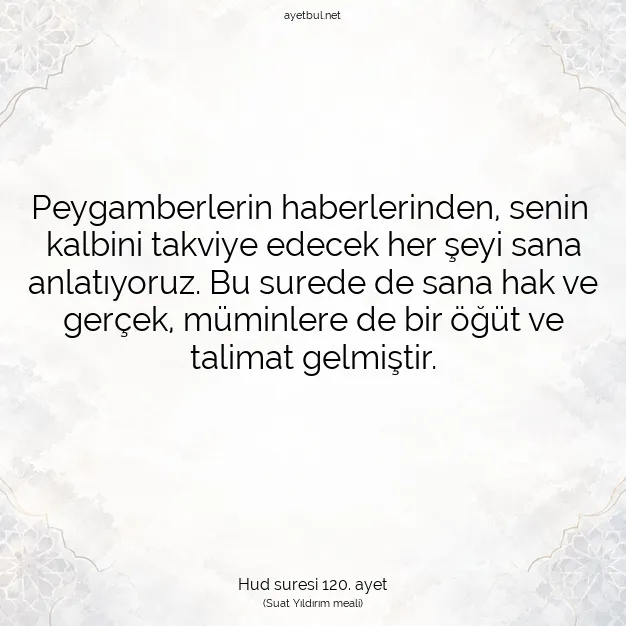 Ayetbul | Kuran Mealleri | Quran | Hud suresi 120. ayet