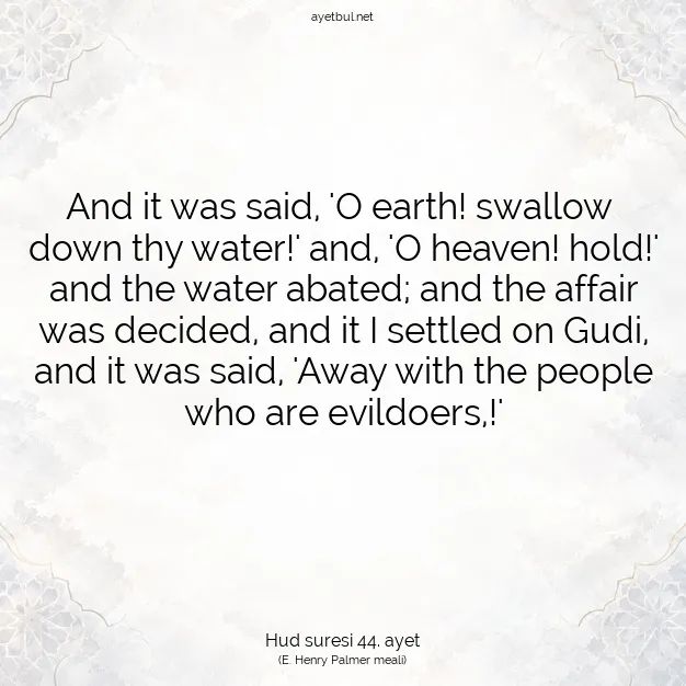 Ayetbul | Kuran Mealleri | Quran | Hud suresi 44. ayet