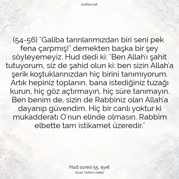 Ayetbul | Kuran Mealleri | Quran | Hud suresi 55. ayet