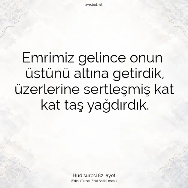 Ayetbul | Kuran Mealleri | Quran | Hud suresi 82. ayet