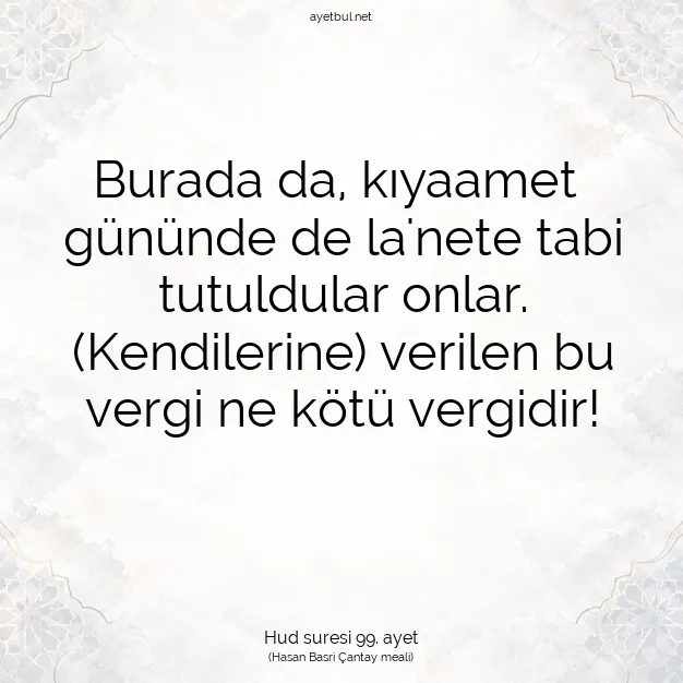 Ayetbul | Kuran Mealleri | Quran | Hud suresi 99. ayet