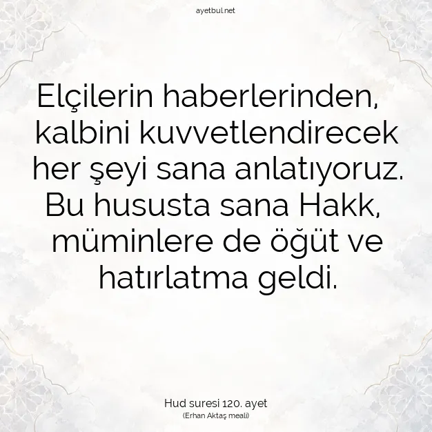 Ayetbul | Kuran Mealleri | Quran | Hud suresi 120. ayet