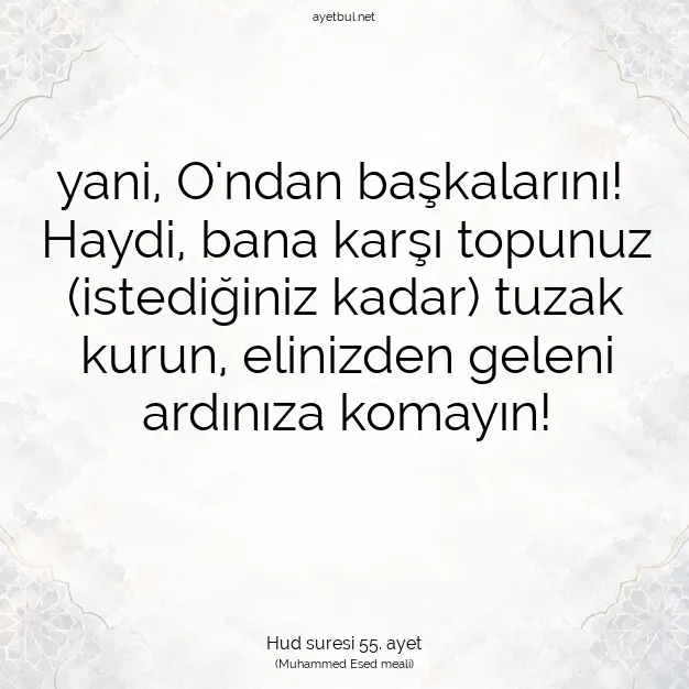 Ayetbul | Kuran Mealleri | Quran | Hud suresi 55. ayet