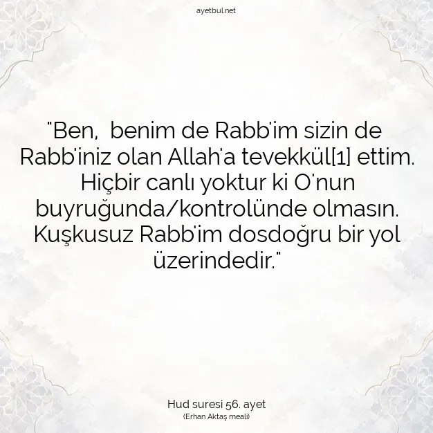 Ayetbul | Kuran Mealleri | Quran | Hud suresi 56. ayet