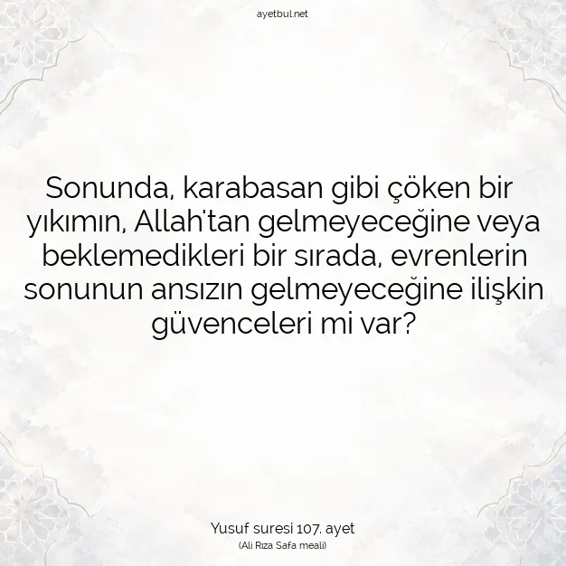 Ayetbul | Kuran Mealleri | Quran | Yusuf suresi 107. ayet