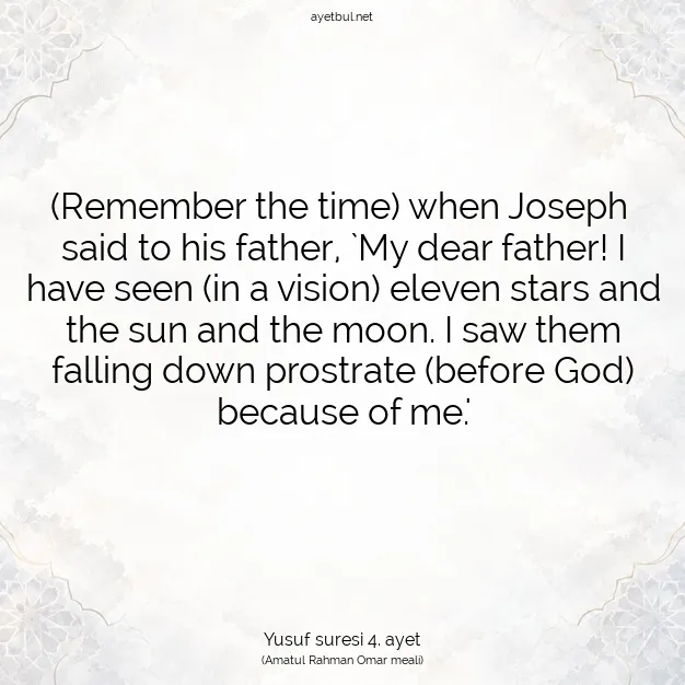 Ayetbul | Kuran Mealleri | Quran | Yusuf suresi 4. ayet