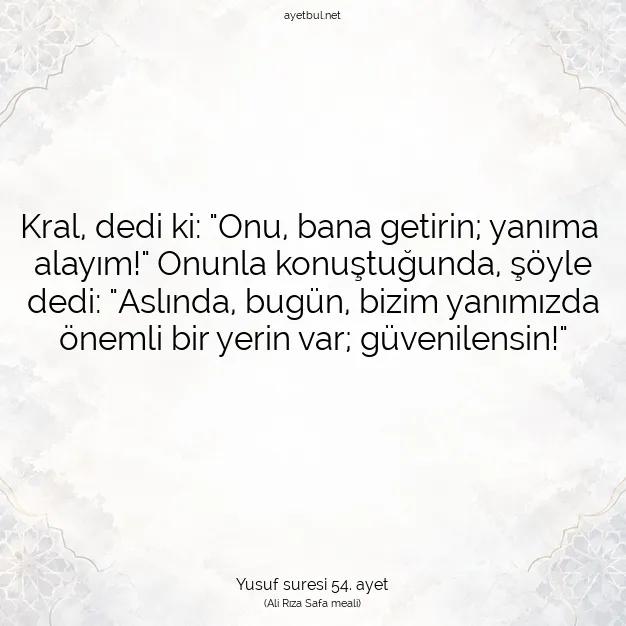 Ayetbul | Kuran Mealleri | Quran | Yusuf suresi 54. ayet