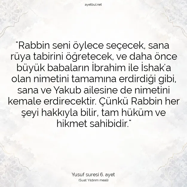 Ayetbul | Kuran Mealleri | Quran | Yusuf suresi 6. ayet