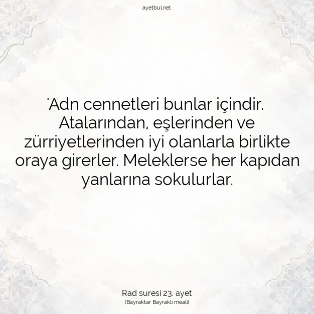 Ayetbul | Kuran Mealleri | Quran | Rad suresi 23. ayet