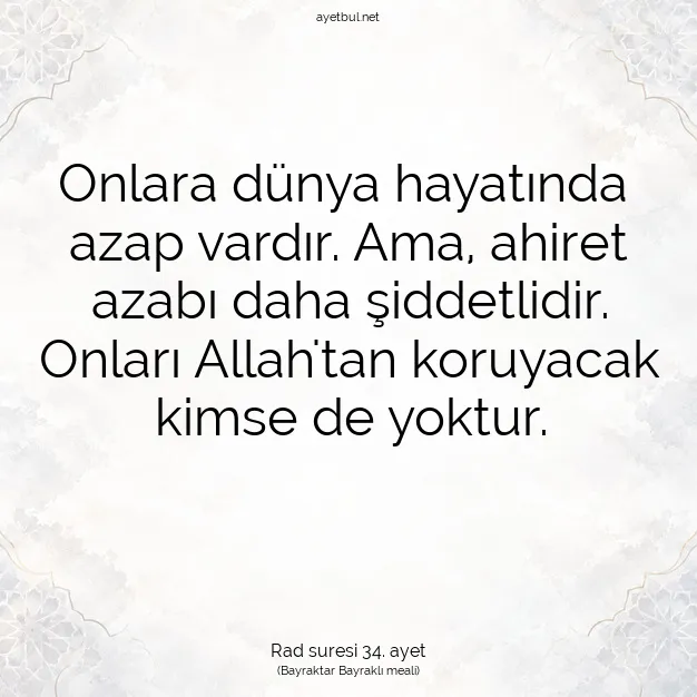 Ayetbul | Kuran Mealleri | Quran | Rad suresi 34. ayet