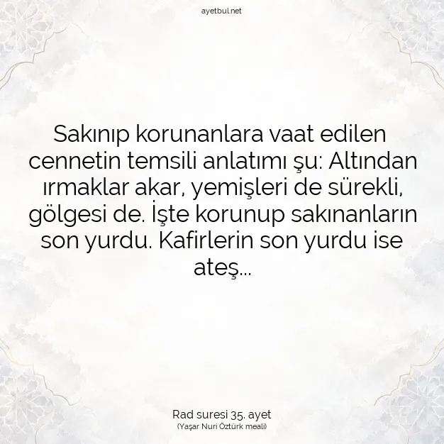 Ayetbul | Kuran Mealleri | Quran | Rad suresi 35. ayet