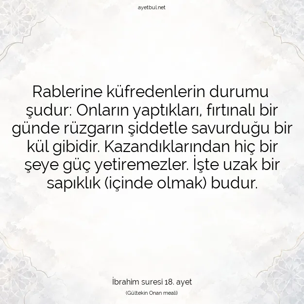 Ayetbul | Kuran Mealleri | Quran | İbrahim suresi 18. ayet