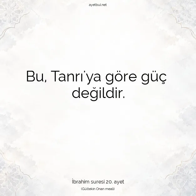 Ayetbul | Kuran Mealleri | Quran | İbrahim suresi 20. ayet