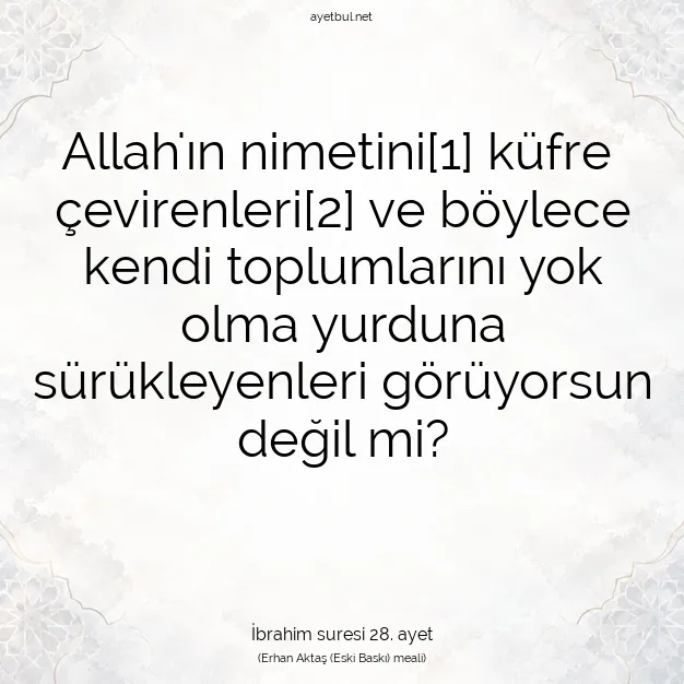 Ayetbul | Kuran Mealleri | Quran | İbrahim suresi 28. ayet
