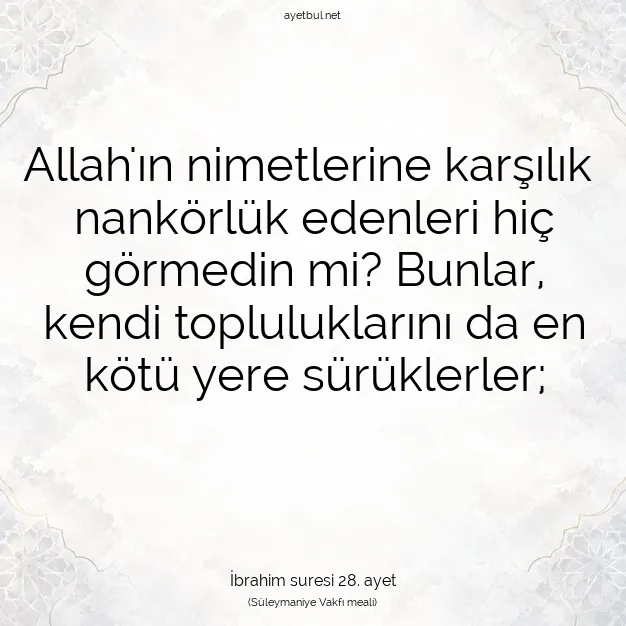 Ayetbul | Kuran Mealleri | Quran | İbrahim suresi 28. ayet