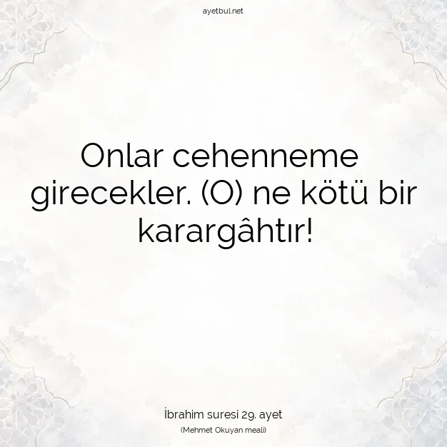 Ayetbul | Kuran Mealleri | Quran | İbrahim suresi 29. ayet