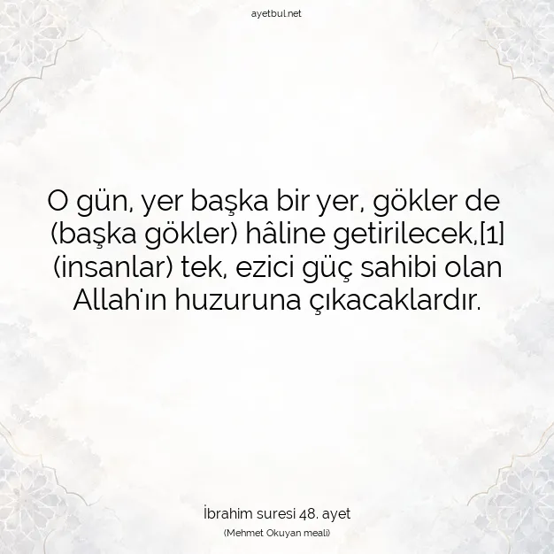 Ayetbul | Kuran Mealleri | Quran | İbrahim suresi 48. ayet