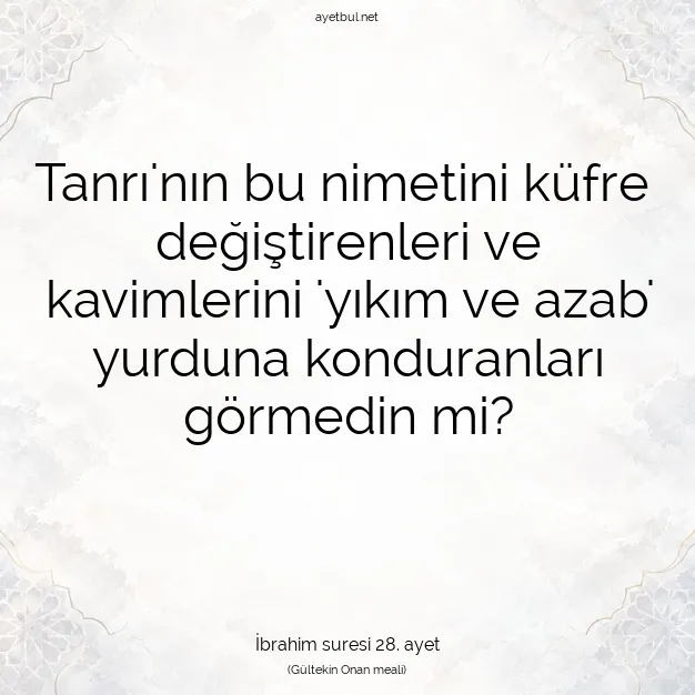 Ayetbul | Kuran Mealleri | Quran | İbrahim suresi 28. ayet