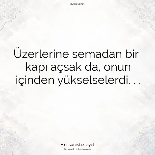 Ayetbul | Kuran Mealleri | Quran | Hicr suresi 14. ayet
