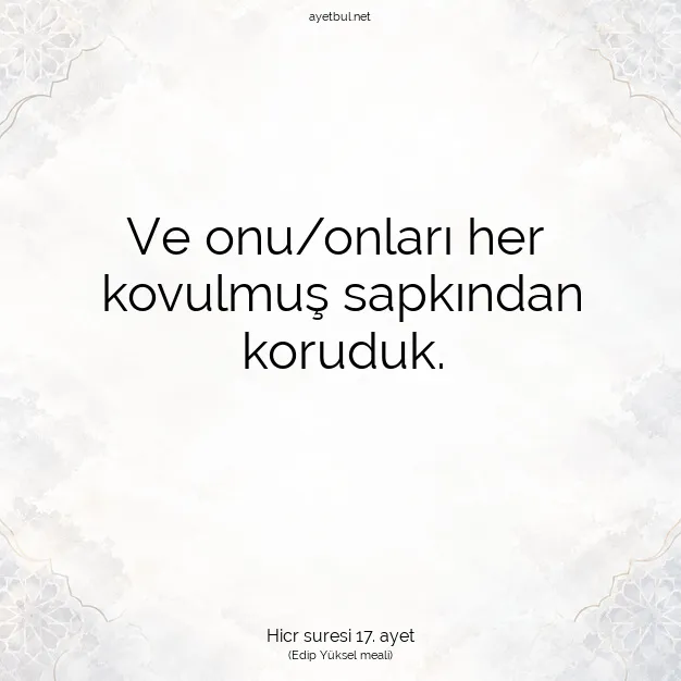 Ayetbul | Kuran Mealleri | Quran | Hicr suresi 17. ayet